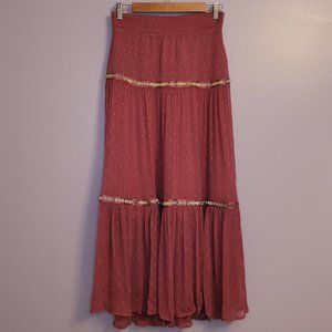 NWOT Free People Beaded Tiered Skirt